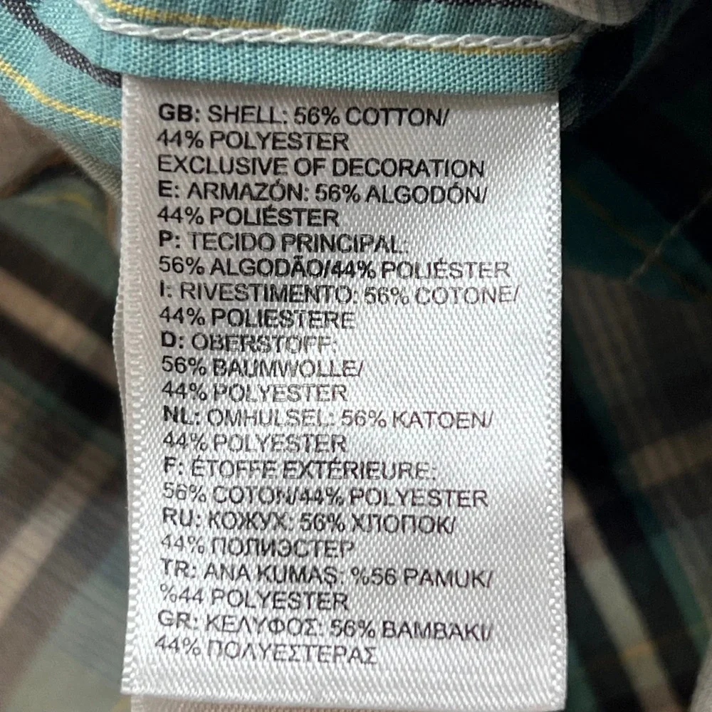 The North Face Mens Plaid Short Sleeve Button Down Shirt‎ Teal Brown XL 146